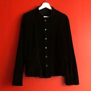 EUC Black Velvet Mock Collar Top/Jacket